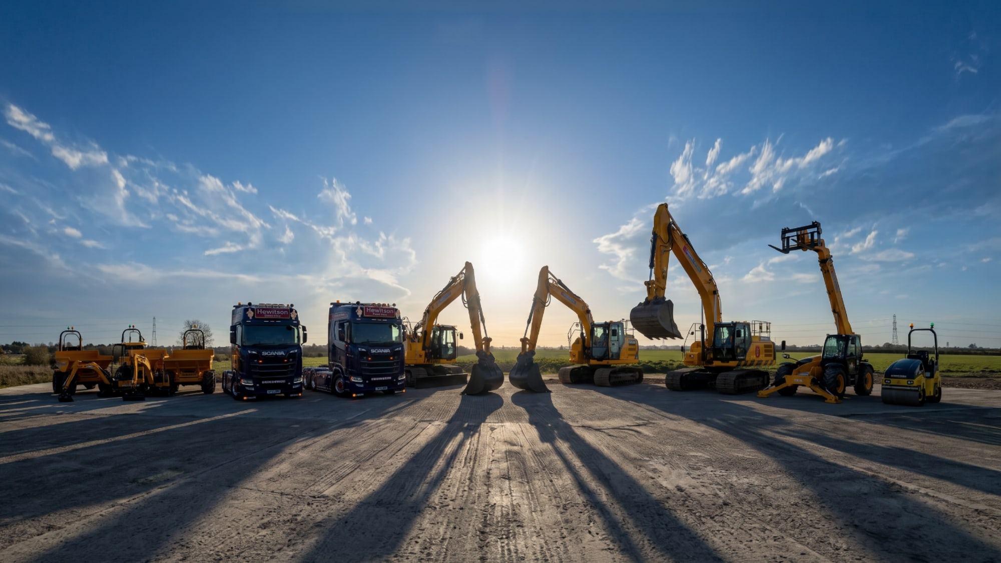 The Hewitson fleet lined up at sunset